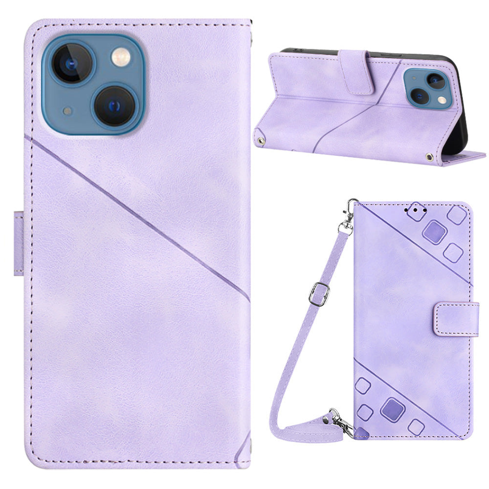 PT005 YB Imprinting Series-7 for iPhone 15 Cell Phone Stand Case Skin-touch Feeling Leather Cover Wallet PT005 YB Imprinting Series-7 for iPhone 15 Cell Phone Stand Case Skin-touch Feeling Leather Cover Wallet